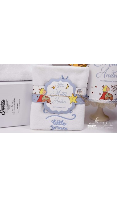 Trusou de botez cu broderie personalizata pentru baieti, Micul print, Le petit prince  26